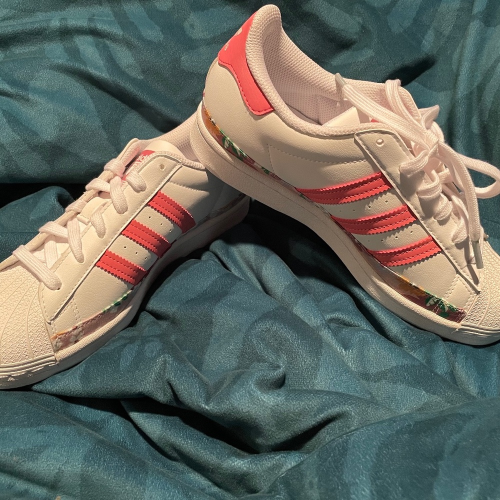 Adidas X Her London Studio Superstar White Pink Floral